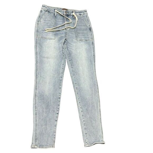 Judy Blue SATURDAY MORNING HIGH RISE JOGGER BOYFRIEND Blue JEANS 9/29 31x31 - Picture 2 of 13